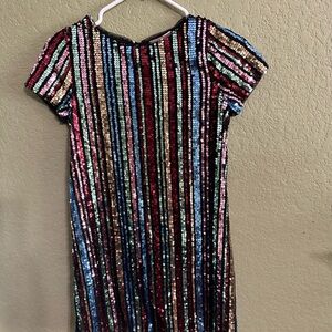 GB girls Multicolor Sequin Stripe Mini Dress